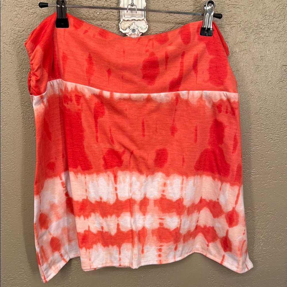 Faded Glory Orange Red Bubble Mini Skirt